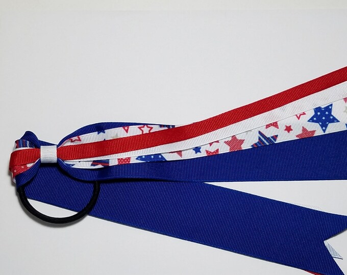 Patriotic Stars Ponytail Streamer