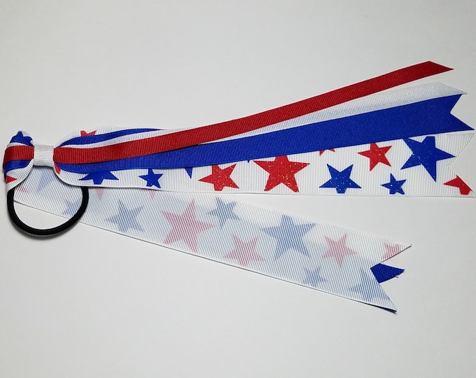 Patriotic Stars Ponytail Streamer