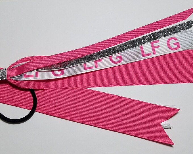 Golf Ponytail Streamer *You Choose Solid Ribbon Color- Glitter Color & Length*