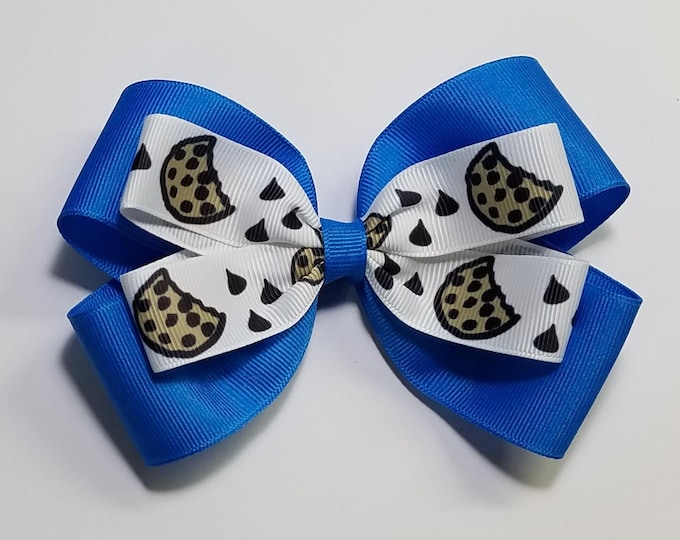 5" Chocolate Chip Cookie Hair Bow *You Choose Solid Bow Color*