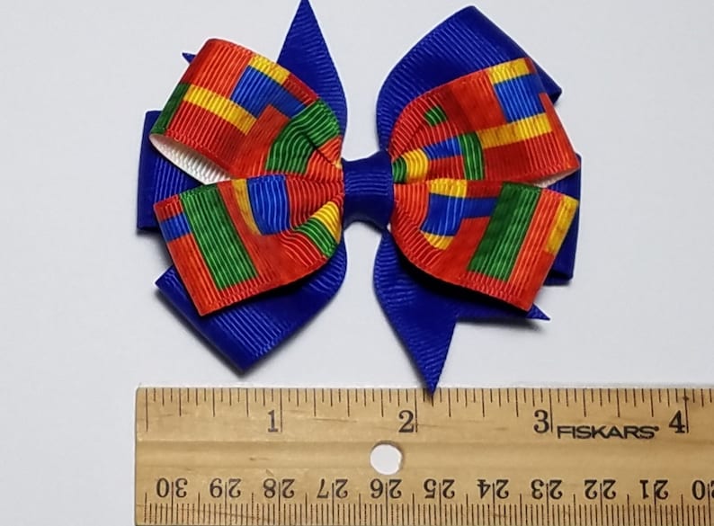 Building Gift Girl School Hair Bow Block Birthday Bow 3.5 Building Block Clip Block Barrette Blocks Hair Bow Building Block Pigtail