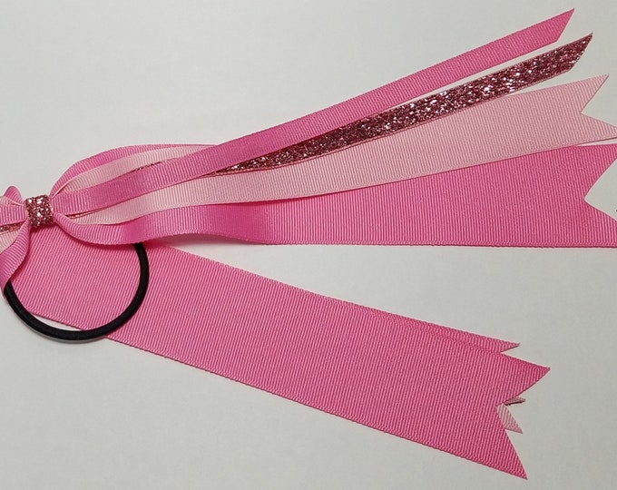 Breast Cancer Pink Awareness Ponytail Streamer *You Choose Length*