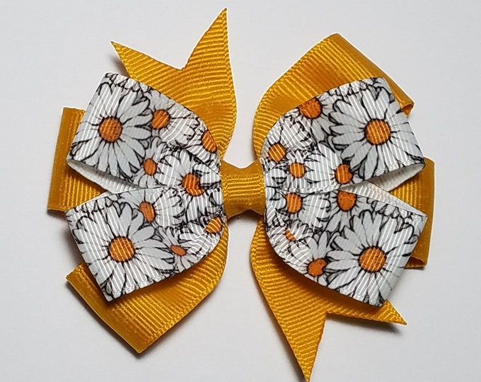 3.5" Daisy Hair Bow *You CHoose Solid Bow Color*