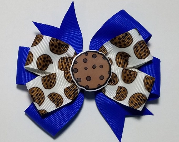 3.5" Chocolate Chip Cookie Hair Bow *You Choose Solid Bow Color*