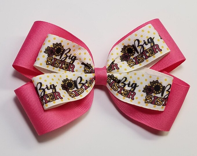 5" Big Sister Hair Bow *You Choose Solid Bow Color*