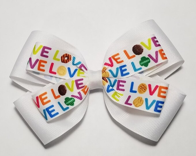 5" Love Cookie Hair Bow *You Choose Solid Bow Color*