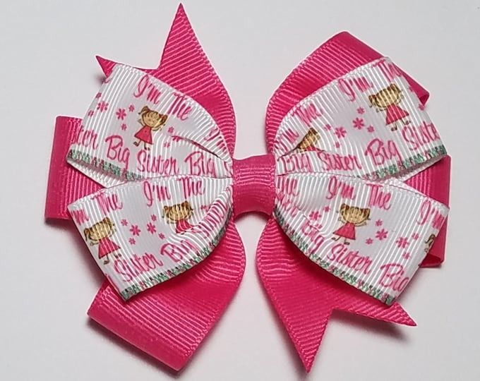 3.5" Big Sister Hair Bow *You Choose Solid Bow Color*