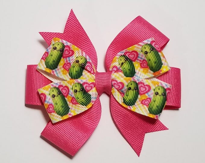 3.5" Pickle Hair Bow *You Choose Solid Bow Color*