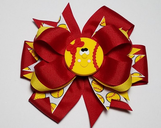 5" Softball OTT Hair Bow *CLEARANCE*