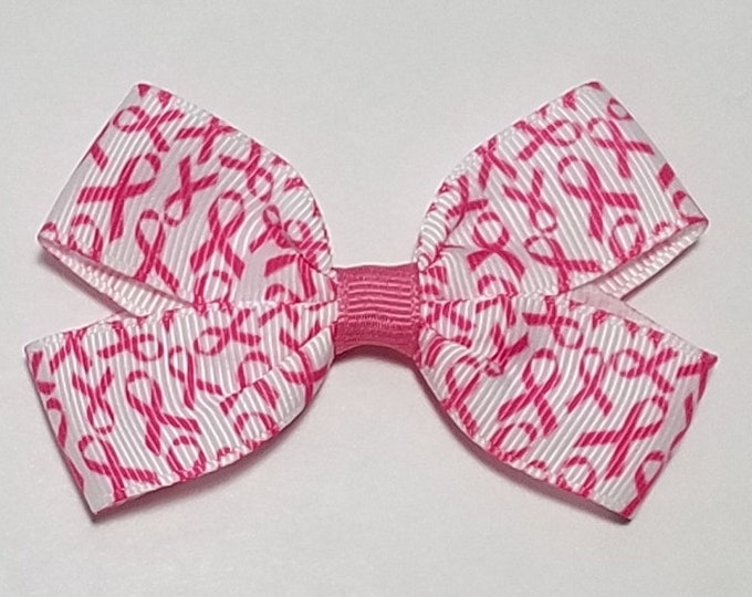 3" Pink Breast Cancer Awareness Hair Bow