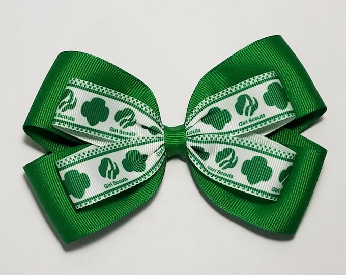 5" Girl Scouts Hair Bow *You Choose Solid Bow Color*
