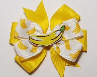 3.5&quot; Banana Hair Bow *You Choose Solid Bow Color*