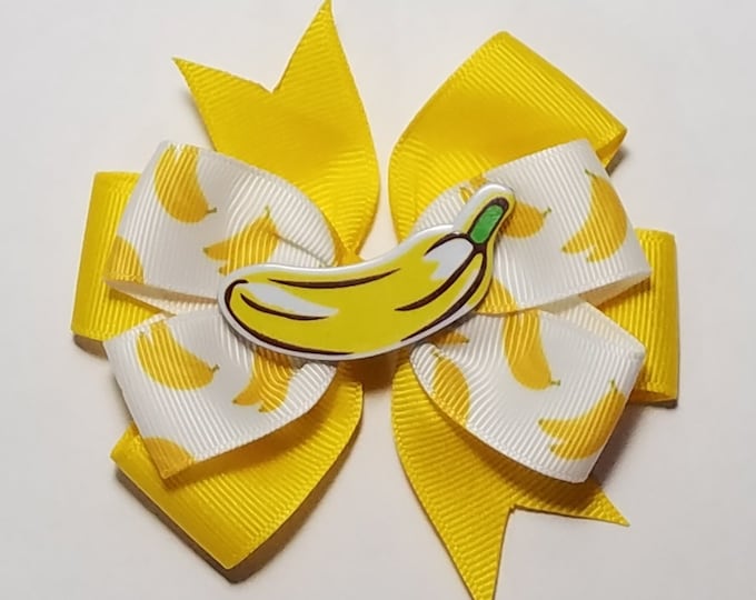 3.5" Banana Hair Bow *You Choose Solid Bow Color*