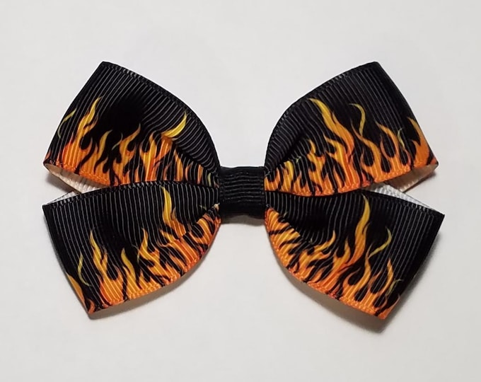 3" Fire Flames Hair Bow