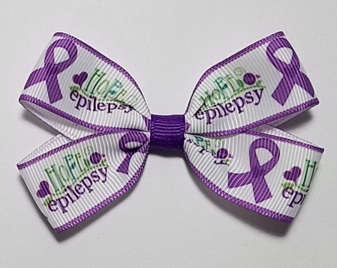 3" Epilepsy Awareness Hair Bow