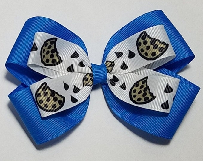 5" Chocolate Chip Cookie Hair Bow *You Choose Solid Bow Color*