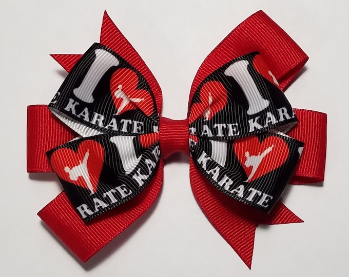 3.5" Karate Hair Bow *You Choose Solid Bow Color*