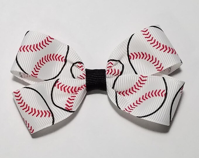 3" Baseball Hair Bow