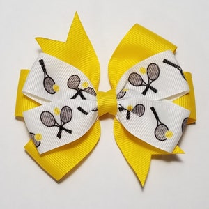 3.5&quot; Tennis Hair Bow *You Choose Solid Bow Color*