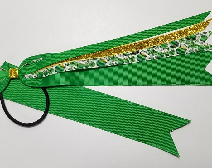 Leprechaun Ponytail Streamer *You Choose Solid Color- Glitter Color & Length*