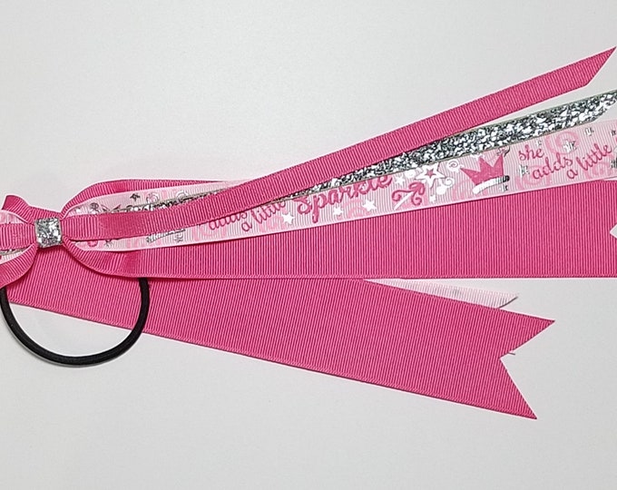 She Adds A Little Sparkle Ponytail Streamer *You Choose Color & Length*