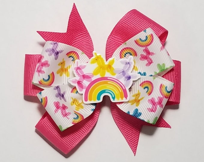 3.5" Balloon Animal Hair Bow *You Choose Solid Bow Color*