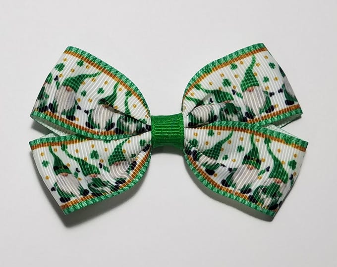 3" St. Patrick Gnomes Hair Bow