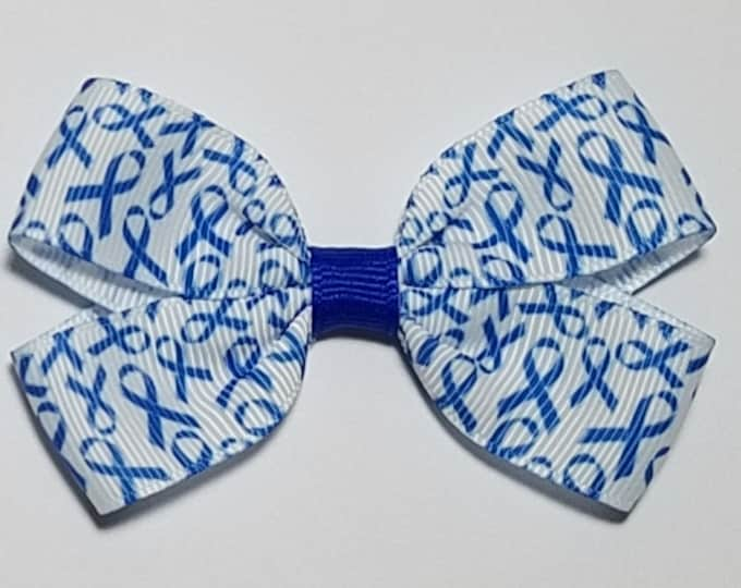 3" Blue Awareness Ribbon Hair Bow