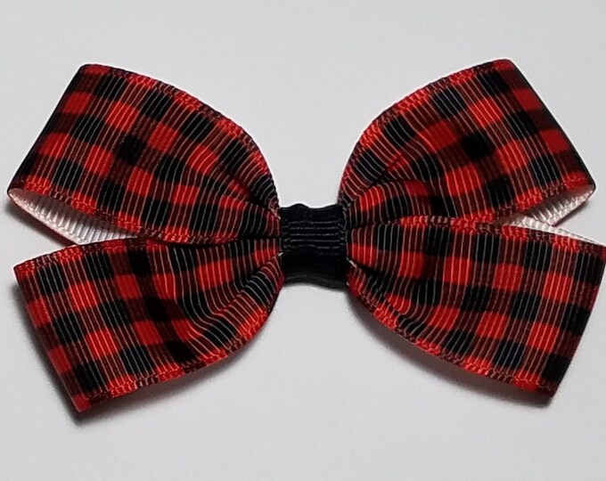 3" Buffalo Plaid Hair Bow