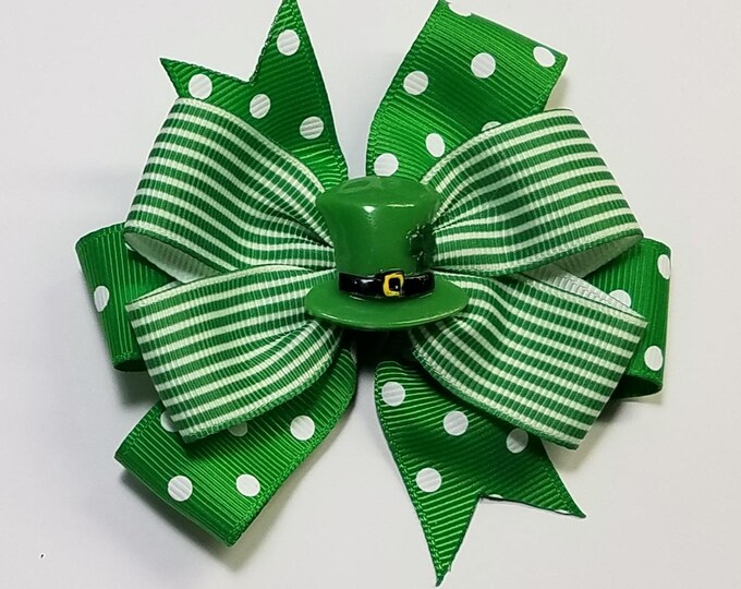 3.5" St. Patrick Leprechaun Hat Hair Bow