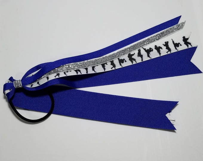 Taekwondo Martial Arts Ponytail Streamer *You Choose Solid Ribbon Color- Glitter Color & Length*