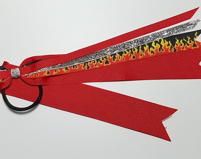 Fire Flames Ponytail Streamer *You Choose Color & Length*