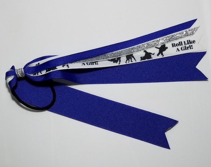 Jiu Jitsu Roll Like A Girl Ponytail Streamer *You Choose Solid Ribbon Color- Glitter Color & Length*