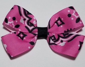 3" Pink Bandana Hair Bow