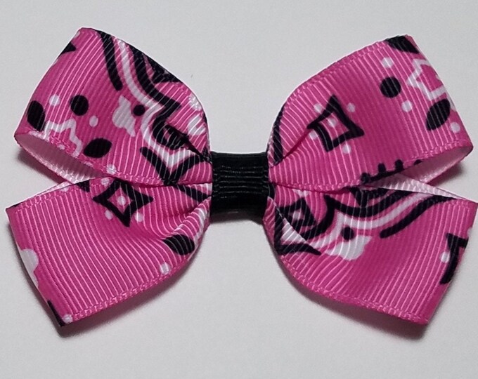 3" Pink Bandana Hair Bow