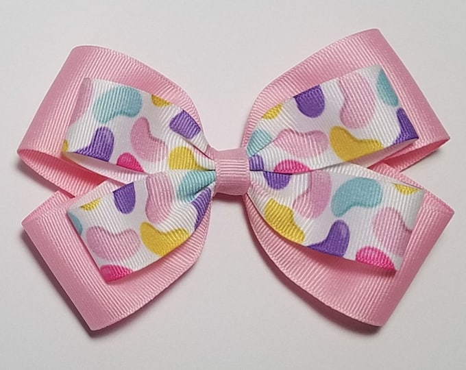 5" Jelly Bean Hair Bow *You Choose Solid Bow Color*