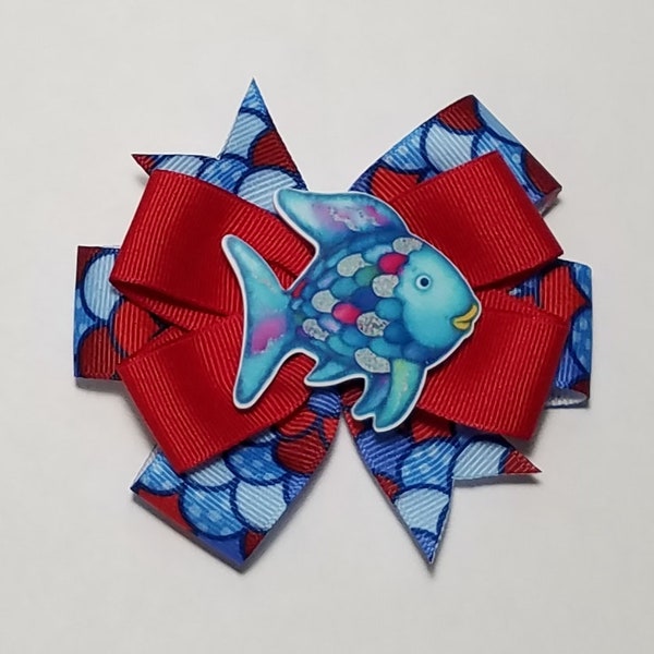 3.5" Fish Hair Bow *You Choose Solid Bow Color*