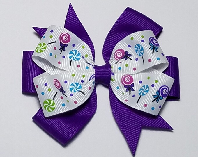 3.5" Lollipop Hair Bow *You Choose Solid Bow Color*