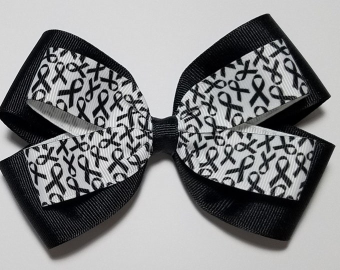 5" Black Awareness Ribbon Hair Bow