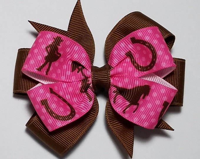 3.5" Cowgirl Hair Bow *You Choose Solid Bow Color*