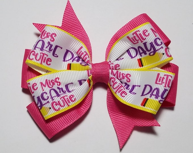 3.5" Daycare Hair Bow *You Choose Solid Bow Color*