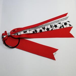Soccer Ponytail Streamer *You Choose Solid Color- Glitter Color & Length*