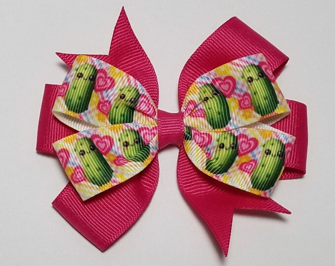 3.5" Pickle Hair Bow *You Choose Solid Bow Color*