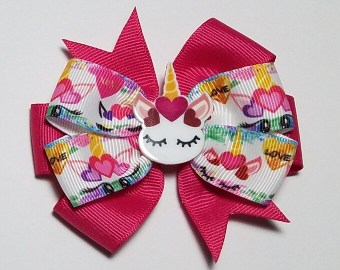 3.5" Unicorn Hair Bow *You Choose Solid Bow Color*