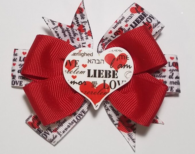 3.5" Love Hair Bow *CLEARANCE*
