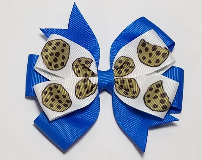 3.5" Chocolate Chip Cookie Hair Bow *You Choose Solid Bow Color*