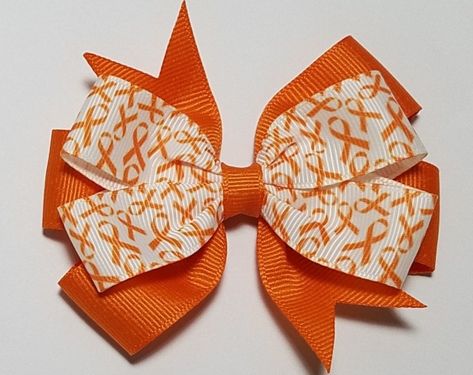 3.5" Orange Awareness Ribbon Hair Bow
