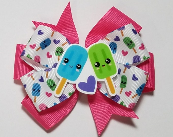 3.5" Popsicle Hair Bow *You Choose Solid Bow Color*