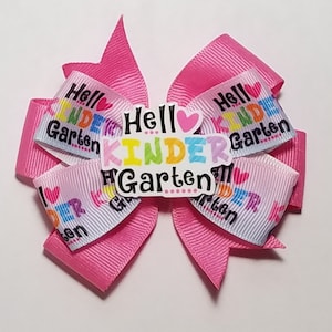 3.5&quot; Kindergarten Hair Bow *You Choose Solid Bow Color*