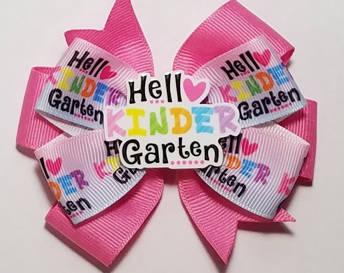 3.5" Kindergarten Hair Bow *You Choose Solid Bow Color*